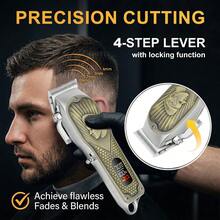 HIENA 5-In-1 Men's Hair Clipper Grooming Set, Cordless Electric Hair Clipper, Shaver, Nose Trimmer, Beard Trimmer, Professional Hair Clipper With Guide Combs, Hair Cutting Cape, Men's Gift Set - View 3