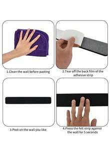 5pcs 33cm Long Felt Strips With Push Pins, No Drilling Required, Self-Adhesive Bulletin Board Strips, Suitable For Wall Felt Cork Board, Sticky Notes, Home Decor, Study Memo, Birthday Gift - A - View 5