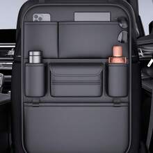 Organizer Jok Mobil Kulit Sintetis dengan Tas Penyimpanan Multi-Kompartemen untuk Jok Belakang, Tambahan Jok Belakang Universal dan Organizer Gadget untuk Berbagai Model Mobil, Solusi Penyimpanan Aksesori Interior Mobil - Hitam - View 5