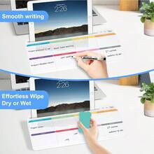 Desktop Glass Whiteboard With Storage, Colorful Weekly Calendar Desk Dry Erase White Board, Desk Organizers And Accessories, Weekly Planner Board With Notes Planning, Memo, Office, Home, School - Colourful Weekly Planner-white - View 6