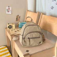 Mochila pequeña de unicolor estilo macaron, versátil y casual, ligera y sencilla para ir al trabajo, para hombres y mujeres - Multicolor - Ver 4