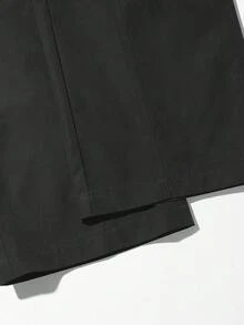 Men's Casual Straight Leg Pants, Minimalist Design, Spring/Autumn - Black - View 6