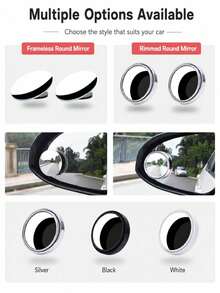 2pcs/4pcs Car Blind Spot Mirror, High-Definition Real Glass Rearview Mirror, Waterproof Wear-Resistant Adjustable Angle Mirror Sticker, Suitable For Most Car Side Mirrors, Reverse Observation, Lane Change Assistance And Daily Driving Field Of View Supplement - A - View 6