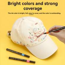 6-48 Colors Fabric Marker Pen Set, Fine Tip Fabric Painting Pens Suitable For Clothes, Textiles, T-Shirts, Fabric Bags, Hats, DIY Handicrafts, Clothing - Fabric Markers - View 9