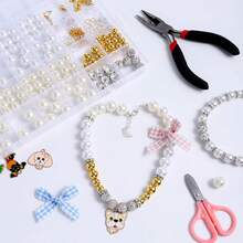 QIAO DIY Custom Pet Pearl Necklace Making Kit With Pendant Craft Tools Accessories Handmade Personalized Jewelry Making Supplies For Cats Dogs Small Pets - Multicolor - View 6