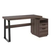 Modern Desk 135x54cm, MDF Tabletop, Metal Legs - 棕色 - 查看 5