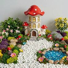 1pc Mushroom Fairy House Resin Ornament, Mini Fairy Castle, Suitable For Garden Landscaping Micro Landscape Decoration, Balcony, Desktop, Yard Lawn, Perfect Gift For Family And Friends - A - View 6