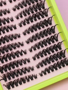 Ayrmilla Bulu Mata Palsu Rubah 80P Berbentuk Duri dan Berkelompok, Bulu Mata Ekstensi DIY Tipis, Tajam, dan Bersegmen, Dilengkapi dengan Pinset dan Kuas (Hadiah) - D - View 6
