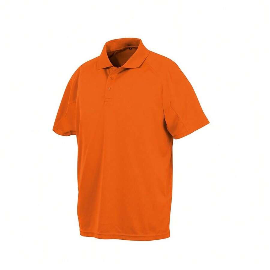 Spiro Unisex Adults Impact Performance Aircool Polo Shirt - Flo Orange - View 1