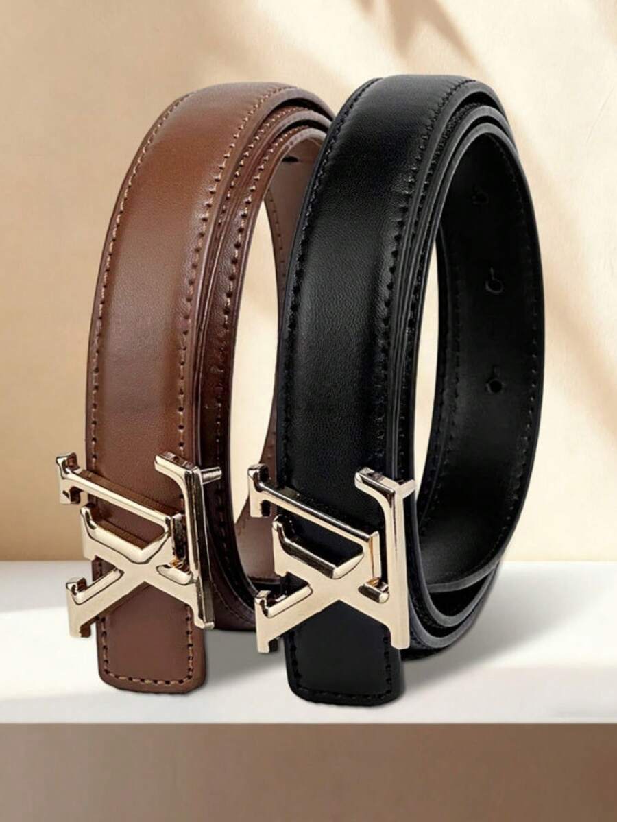 Women's Elegant Versatile Thin Waist Belt, Minimalist Solid Color Design With Alloy Buckle, Slimming Waist-Cinching, Matches Skirts And Pants For Multiple Occasions, Cross-Border Hot-Selling Fashion Belt - Multicolor - View 1
