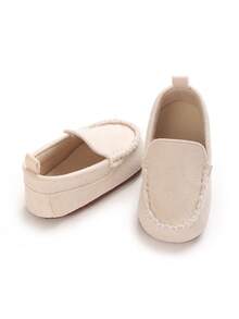Fashion Solid Color Infant Casual Flat Shoes, Newborn Soft Sole Comfortable Walking Shoes - White - View 6
