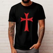 Knights Templar Cross Crusades Christianity Jesus Christ United Kingdom T-Shirt - Black - View 4