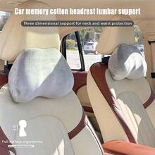 1pc Car Headrest Pillow, Memory Foam Lumbar Support Cushion For Car Seat, Neck Pillow And Back Support For Driving - A - View 9