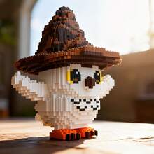 1 Set 2018 Pieces - Hat Owl Creative Animal Model Building Blocks Set, DIY High Difficulty Assembly, Cool Home Building Block Model Decor | Halloween, Christmas - Multicolor - View 8
