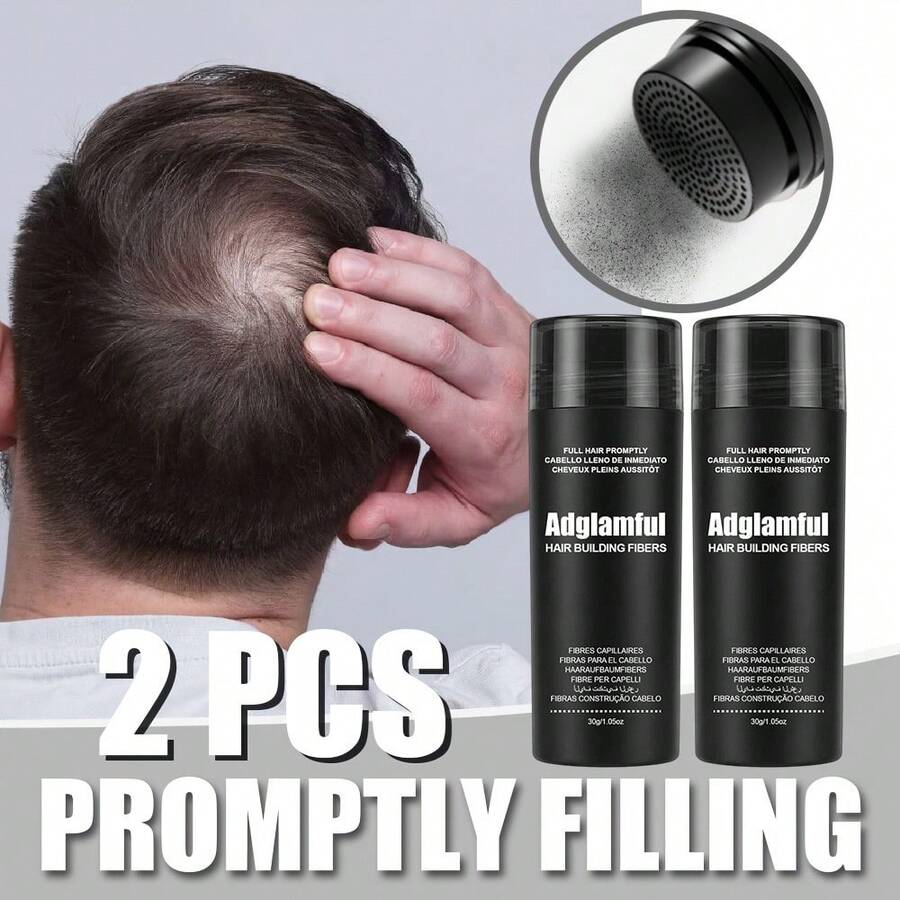2 PCS 30g Hair Fiber Powder, Covers Hairline, Waterproof & Sweat-Proof, Easy To Clean, Portable Touch-Up, Quick Hair Thickening, Creates Full Contour, Provides Fresh & Voluminous Hair Feel, Suitable For Business Trips & Travel - Multicolor - View 1