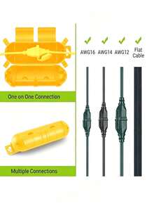 Protector de enchufe para cable de extensión impermeable para exteriores, adecuado para uso en interiores y exteriores, perfecto para luces de vacaciones, luces de Navidad, decoraciones inflables, herramientas eléctricas y ventiladores, con sellado impermeable y diseño de protección para todo tipo de clima - Multicolor - Ver 5