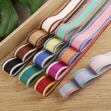 Double-Sided Color Block Diagonal Twill Ribbon DIY Bow Hair Accessories Material Clothing Shoes Hat Gift Box Decoration Double-Sided Striped Woven Tape - Multicolor - View 3