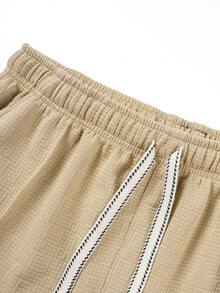 Men's Casual Outdoor Sports Set With Tapered Pants And Crew Neck Long Sleeve - Khaki - View 8
