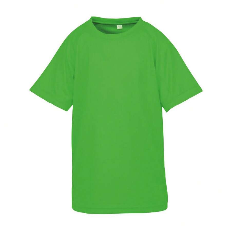 Spiro Impact Childrens/Kids Junior Performance Aircool T-Shirt - Fluorescent Green - View 1