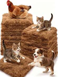 2/6pcs Mats - Artificial Grass Mats, Washable And Durable, Suitable For Indoor And Outdoor Use, Perfect For Chickens And Pets As Pet Bed Mats, Natural Appearance, Easy To Maintain, No Electricity Required, All-Season Use, Fits Most Chicken Coops, Egg Boxes, Rabbit, Hamster, Dog Cages, Wear-Resistant And Moisture-Proof Cage Nesting Pads - A - View 7