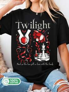 Twilight And So The Lion Fell In Love With The Lamb, HOA HOA HOA Vampire Season, Forks Washington Tee, Twilight Saga, Vampires And Wolves.. - 黑色 - 查看 1