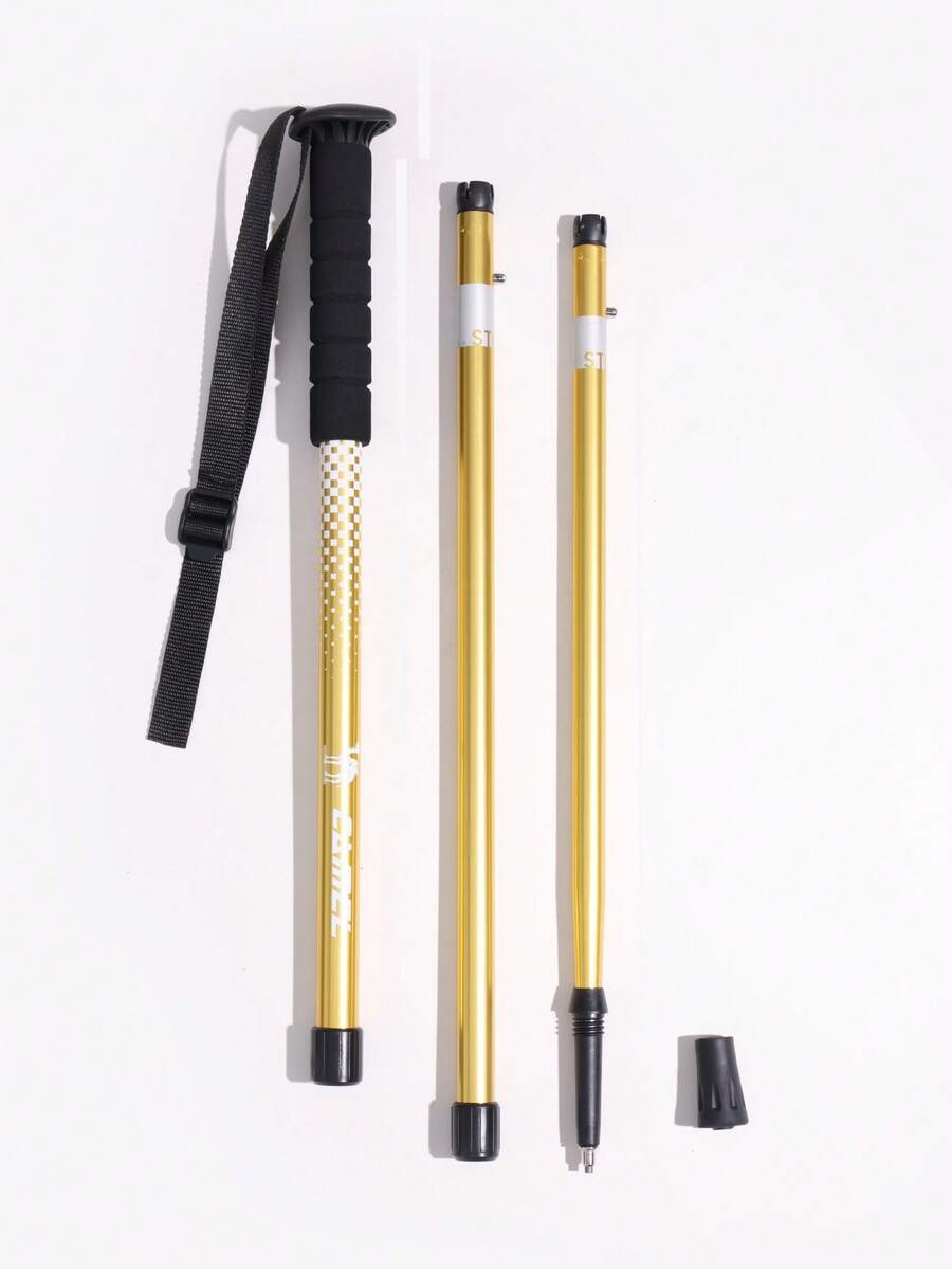 CAMEL CROWN Tongkat Hiking/Trekking Teleskopik Portabel Paduan Aluminium Profesional untuk Aktivitas Luar Ruangan - Mustard Yellow - View 1