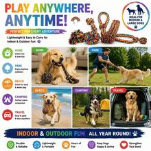 6pcs Durable Knotted Dog Rope Toys - Dog Chew Toys, Suitable For Fun Chewing, Puppy Teething Toys, Interactive Rope Toys - Multicolor - View 7