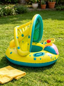 1 pieza Anillo inflable de PVC para niños con sombrilla, juguete de juego de agua - Multicolor - Ver 6
