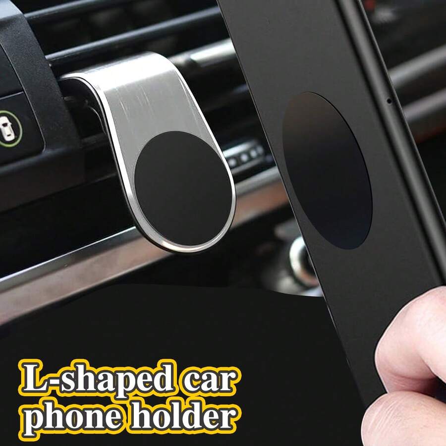 L-Shaped Magnetic Car Phone Holder, Strong Magnetic Air Vent Mount, Universal Phone Navigation Bracket - Multicolor - View 1