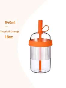 1pc 18oz/540ml Large Capacity Travel Mug, Reusable Portable Drinking Cup, Heat & Cold Resistant, Leak-Proof, Suitable For Home, Office, Outdoor Sports, Fashionable & Practical Water Cup, Gift For Students & Adults Daily Use - Multicolor - View 14