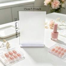 1pc Transparent Artificial Nails Nail Art Style Display Board With Base, Desktop Nail Art Sample Display Rack, Nail Salon Product Photography Prop Background Board, Minimalist Color Card Nail Art Display Rack - Multicolor - View 10