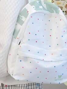 กระเป๋าเป้คลาสสิกสีพื้นความจุขนาดใหญ่ - สีเขียว - ดู 5