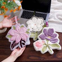 1 Stück süßes blumenförmiges hängendes Handtuch, fusselfreies weiches Korallenfleece-Handtuch, wiederverwendbares saugfähiges Wischtuch, geeignet für Küche, Badezimmer, Heimdekoration - Blumen-Handtuch - Übersicht 2