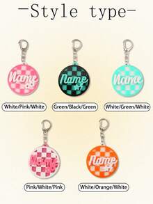 Custom Checkerboard Name Keychain,Checkered Backpack Tag,3d Name Keychain,Personalized Bag Charm,Cute Keychain Accessories,Customized,Customizable - Style a - View 4