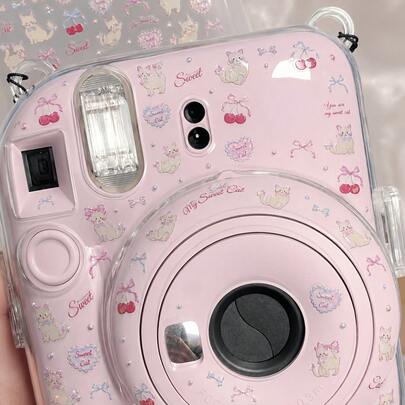 1 Peça Adesivo Adorável e Doce com Padrão de Gato com Laço de Cereja - Decorações de Capa de Telefone com Laço Azul e Rosa para Tablets, Capas de Fone de Ouvido, Capas de Câmera e Adesivos DIY Diários para Diários
