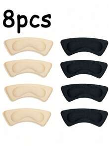 8pcs/Set Thickened Self-Adhesive Heel Pads, Anti-Slip Shock-Absorbing Foam Insoles, Suitable For High Heels, Boots, Dress Shoes, Soft And Comfortable, Suitable For Long-Term Walking And Standing, Prevents Slipping And Blisters - Multicolor - View 7