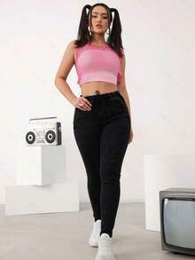 Impala Women Jeans - Black and Gray - View 5