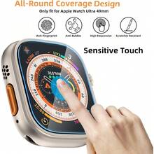 3pcs Ultra HD Tempered Glass Smart Watch Screen Protector, Compatible With Apple Watch Ultra, Ultra2, Ultra3 49mm, With Positioning Installation Frame, Easy To Install, Effectively Protect Watch Screen, Fashion Watch Accessory, Newly Upgraded, Christmas/Halloween/Holiday Gift. - 49mm Is Suitable for Ultra/Ultra2/Ultra3 - View 6