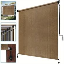 Cordless Outdoor Roller Shade Screen – Dual-Pole Spliced Design, Blackout Sun Shade For Patio, Pergola & Front Porch – Easy Pull-Up, Smooth Roll-Up Operation, UV-Resistant Fabric, Weather-Resilient Mesh, Tool-Free Installation, Compact Storage When R - Light Grey - View 11