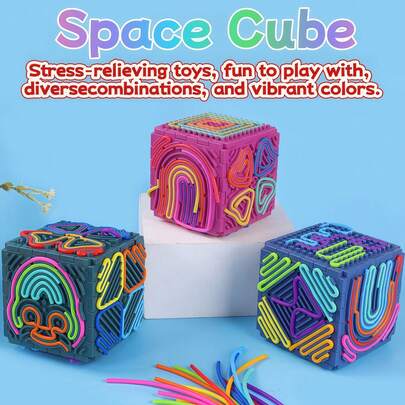 1Pc Creative Sensory Toys, 3D Cubes, Spatial Sensory Sensory Games, Sensory Training, Multi-Combination Stress Relief Boards, Stress Relief Puzzle Toys, Educational Toys, Holiday Gifts, Party Gifts (Random Colors)