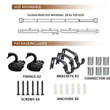 1pc Swan Style Decorative Curtain Rod, Iron Rod Body, Sturdy And Durable, Comes With Small Brackets For Secure Installation, Black Elegant Low-Key Versatile, Halloween Gift Card, Recommended Item - 1PC - View 10