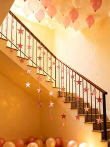 Glitter Gold Star Garland Party Pennant Decorations, Shiny Backdrop For Birthday Party, Wedding, Anniversary, Bridal Shower, Bachelor Party And Proposal Celebrations. - Multicolor - View 7