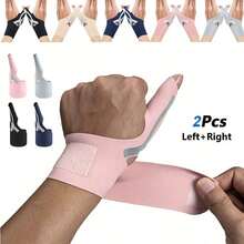 2pcs Thumb Wrist Support Compression Sleeves, Elastic Wrist Guards, Suitable For Gaming, Office, Unisex - Fits Most Hands - Multicolor - View 2