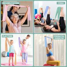 5/6pcs Resistance Bands, 5 Levels Of Resistance, Suitable For Fitness, Body Relaxation, Pilates, Rehabilitation, Stretching, Strength Training And Yoga Beginners (Random Color) - White - View 4