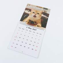 1PC 2027 Cartoon Kitty Desktop Calendar, Lovely Yawning Cat Design Monthly Desk Planner For Home & Office - Single Piece - View 6