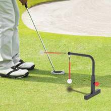 Golf Swing Trainer Practice Aid Black Red Iron Adjustable Height 20-25cm For Driving Range Backyard Training Modern Floor Mount - Multicolor - View 4