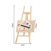 1 Piece Set Dollhouse Decoration, Dollhouse Mini Easel Display Stand, BJD Miniature Painting Gallery Scene Ornament Model, Miniature Scene DIY Accessory, Collectible Gift For Hobbyists And Enthusiasts - Mini Easel + Palette Model - View 4