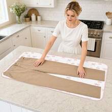 Portable Dual-Use Ironing Mat, Cute Bow & Cherry Print Foldable Ironing Pad, Supports Flat Surface & Hanging Ironing, Compact Space-Saving Ironing Board Alternative, Home & Travel Garment Care Easy Storage Pad - Pink Bow - View 10