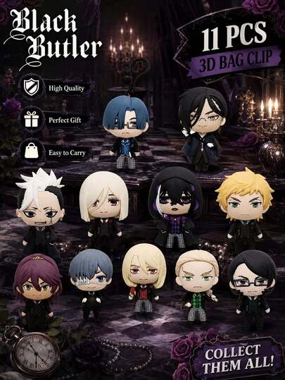Crunchyroll 1PC  Officially Licensed Mystery Blind Bag 3D Figures PVC Keychain Random Anime Figural Bag Clip Collectible Backpack Pendant Fan Gift