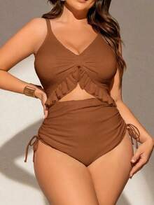 Plus Size Bikini Sets - Brown - View 5